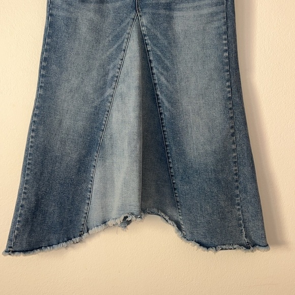 Wash Lab Pieced Denim Midi Asymmetrical Two Toned Skirt Size 30 Two Tone Sky - Picture 5 of 11